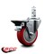 Service Caster 4'' Red Polyurethane Wheel Swivel 3/4'' Square Stem Caster with Brake SCC-SQ20S414-PPUB-RED-PLB-34 - alternate 2